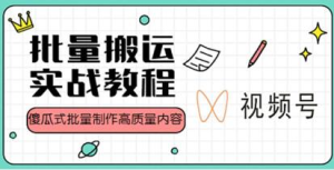 視頻號(hào)批量搬運(yùn)實(shí)戰(zhàn)操作運(yùn)營(yíng)賺錢(qián)教程，傻瓜式批量制作高質(zhì)量?jī)?nèi)容【附視頻教程+PPT】插圖