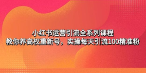 小紅書運(yùn)營引流課程：養(yǎng)高權(quán)重新號(hào)，實(shí)操每天引流100精準(zhǔn)粉百度網(wǎng)盤插圖