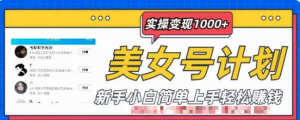 美女號計劃單日實操變現(xiàn)1000+，新手小白輕松賺錢百度網(wǎng)盤插圖