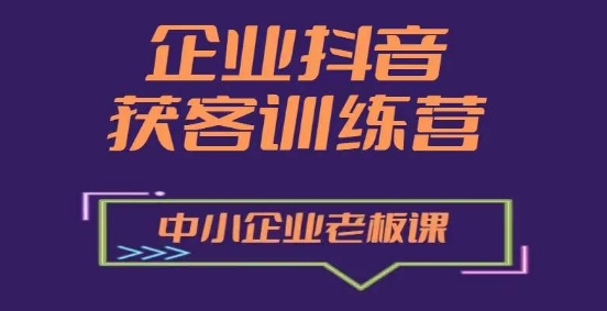 企業(yè)抖音營銷獲客增長訓(xùn)練營，中小企業(yè)老板必修課插圖
