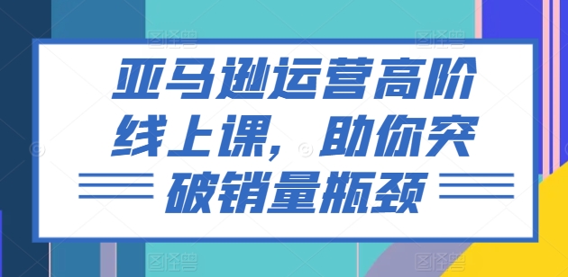 亞馬遜運(yùn)營高階線上課，助你突破銷量瓶頸插圖