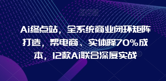 Ai終點站，全系統(tǒng)商業(yè)閉環(huán)矩陣打造，幫電商、實體降70%成本，12款Ai聯合深度實戰(zhàn)【0906更新】插圖